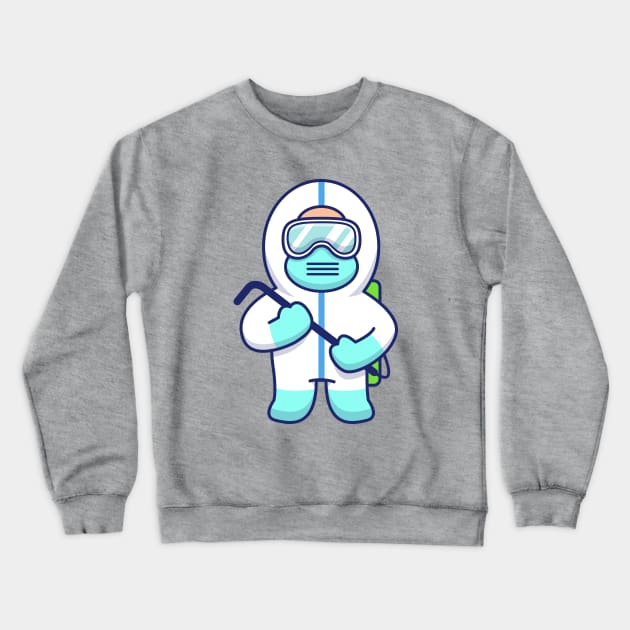 Cute Disinfectant Man Cartoon (2) Crewneck Sweatshirt by Catalyst Labs